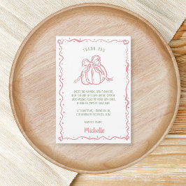 Tarjeta De Agradecimiento Mano única dibujada en la pequeña calabaza Baby Sh