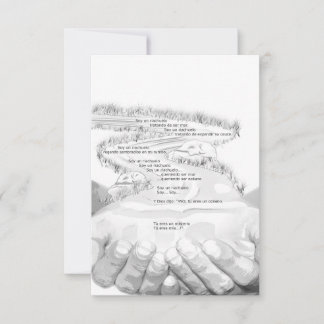 Tarjeta De Agradecimiento manos, río, oración española