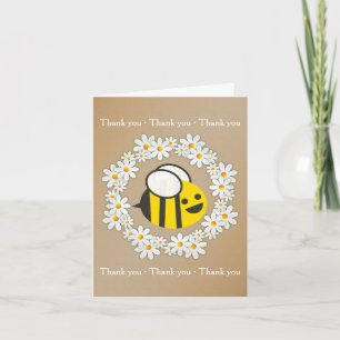 Tarjeta De Agradecimiento Manosee la abeja en una margarita que el