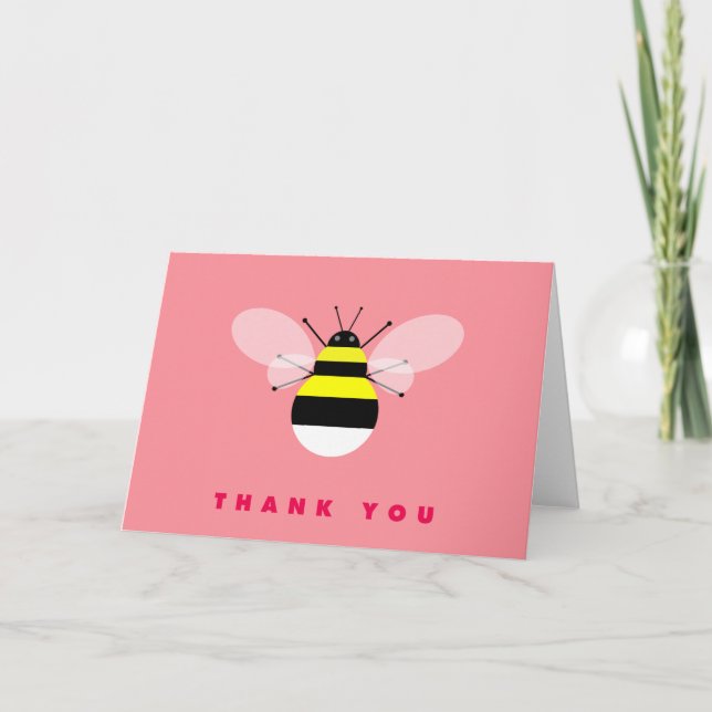 Tarjeta De Agradecimiento Manosee la abeja le agradecen (Anverso)