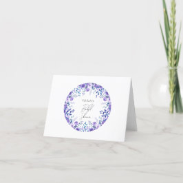 Tarjeta De Agradecimiento Manta de jardín floral púrpura de muestra