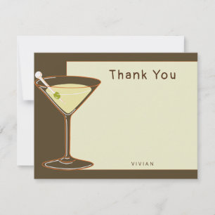 Tarjeta De Agradecimiento Manta moderna de shower nupcial de oliva elegante