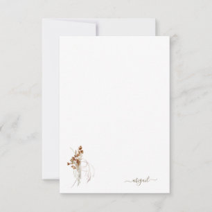 Tarjeta De Agradecimiento Manta personalizada con nombre floral bohemio y di