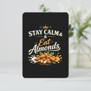 Tarjeta De Agradecimiento Mantén la Calma y Come Almendras Diseño de Humor
