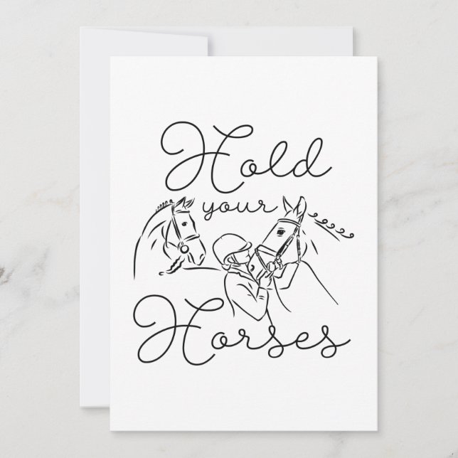 Tarjeta De Agradecimiento Mantenga sus caballos (Anverso)