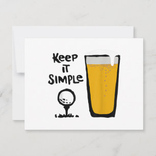 Tarjeta De Agradecimiento Manténgalo Simplemente Gracioso Cerveza Golf