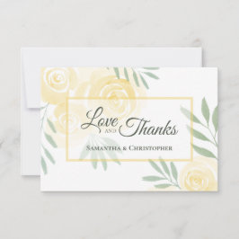Tarjeta De Agradecimiento Mantequilla Amarilla y Rosas Salvia Amor y Gracias