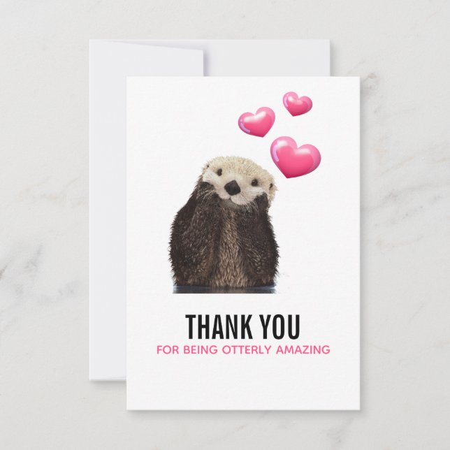 Tarjeta De Agradecimiento Mantequilla con Valentines Hearts Gracioso Pun (Anverso)