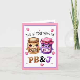 Tarjeta De Agradecimiento Mantequilla de maní y jalea Kawaii linda