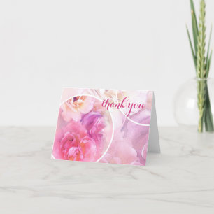 Tarjeta De Agradecimiento Manuscrito a mano agradecer elegante rosas acuarel
