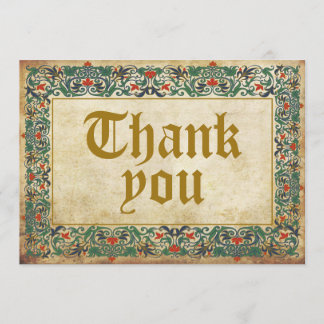 Tarjeta De Agradecimiento Manuscrito Medieval Goth Gracias