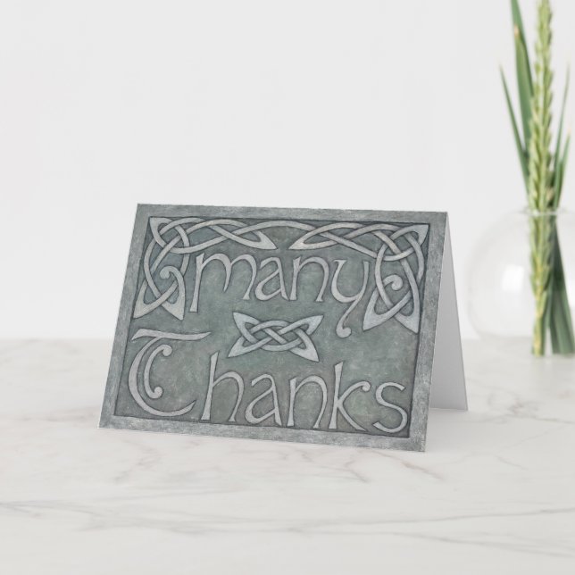 Tarjeta De Agradecimiento "Many Thanks" Celtic Thank You Card (Anverso)