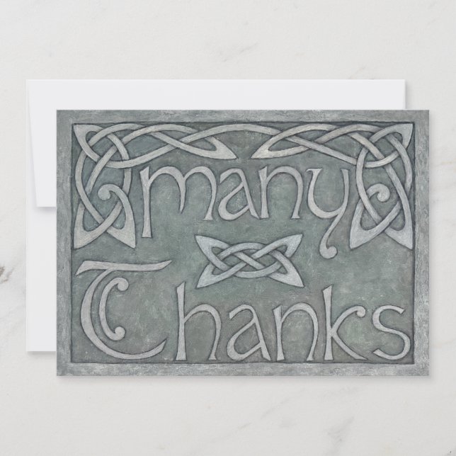 Tarjeta De Agradecimiento "Many Thanks" Celtic Thank You Card (Anverso)