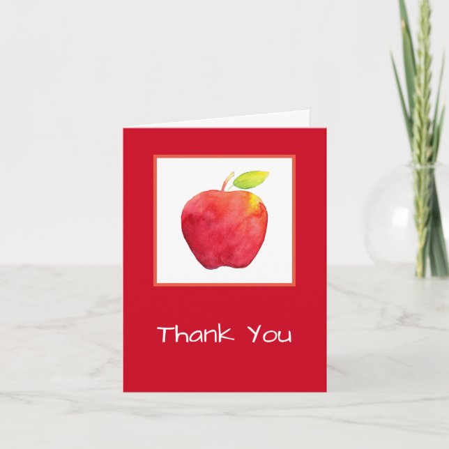 Tarjeta De Agradecimiento Manzana de agua roja (Anverso)