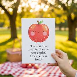 Tarjeta De Agradecimiento Manzana Roja Divertida Comer una Manzana Roja Día
