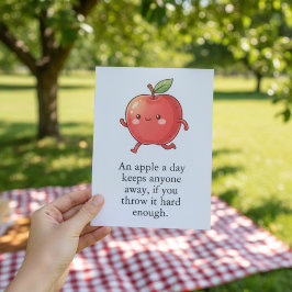 Tarjeta De Agradecimiento Manzana Roja Divertida Día de Comer una Manzana Ro
