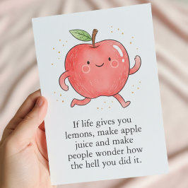 Tarjeta De Agradecimiento Manzana Roja Divertida Día de Comer una Manzana Ro