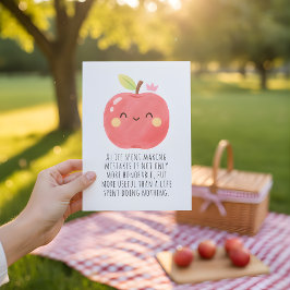 Tarjeta De Agradecimiento Manzana Roja Divertida Día de Comer una Manzana Ro