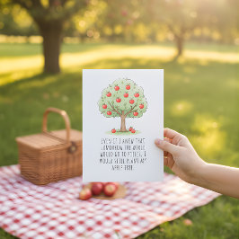 Tarjeta De Agradecimiento Manzana Roja Divertida Día de Comer una Manzana Ro