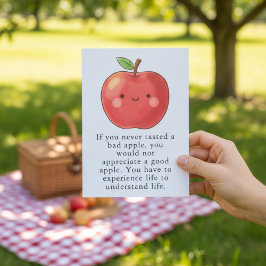 Tarjeta De Agradecimiento Manzana Roja Divertida Día de Comer una Manzana Ro