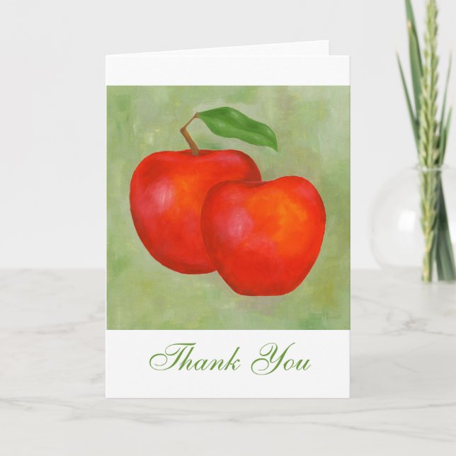 Tarjeta De Agradecimiento Manzanas Gracias Notecard (Anverso)