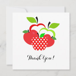 Tarjeta De Agradecimiento Manzanas Rojas y Verdes