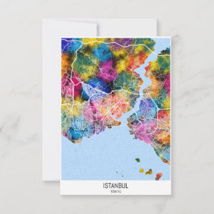 Tarjeta De Agradecimiento Mapa de Estambul en la ciudad de Türkiye