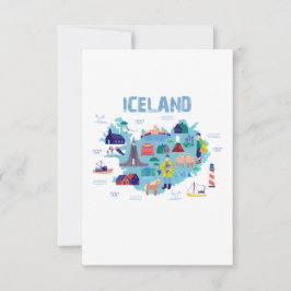 Tarjeta De Agradecimiento Mapa de Islandia