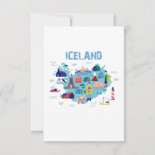 Tarjeta De Agradecimiento Mapa de Islandia