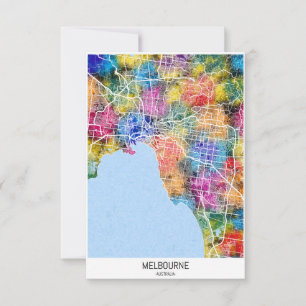Tarjeta De Agradecimiento Mapa de la ciudad de Australia en Melbourne