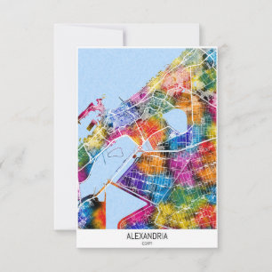 Tarjeta De Agradecimiento Mapa de la ciudad de Egipto de Alejandría