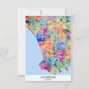 Tarjeta De Agradecimiento Mapa de la ciudad de Los Ángeles