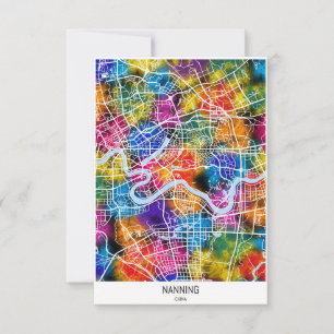 Tarjeta De Agradecimiento Mapa de la ciudad de Nanning China