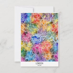 Tarjeta De Agradecimiento Mapa de Londres en Inglaterra