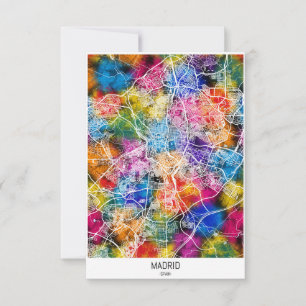 Tarjeta De Agradecimiento Mapa de Madrid España