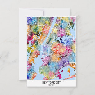 Tarjeta De Agradecimiento Mapa de Nueva York