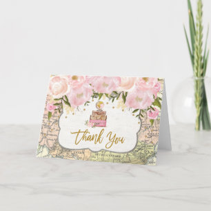 Tarjeta De Agradecimiento Mapa del mundo de la cosecha Viaje Rubor Pink Flor