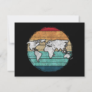 Tarjeta De Agradecimiento Mapa del mundo retro