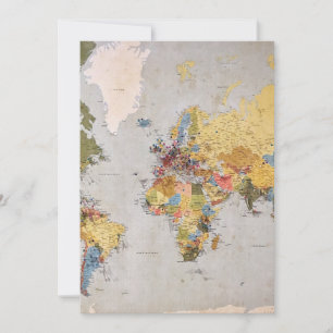 Tarjeta De Agradecimiento mapa mundial