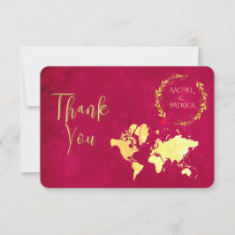 Tarjeta De Agradecimiento Mapa Personalizado de la Travesía del Amor Boda