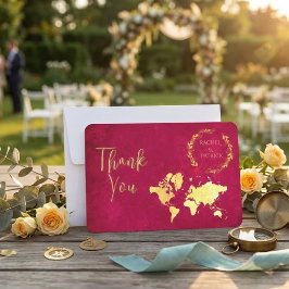 Tarjeta De Agradecimiento Mapa Personalizado de la Travesía del Amor Boda