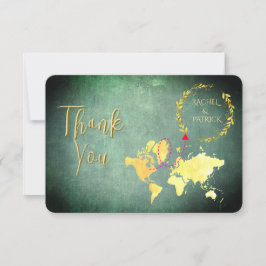 Tarjeta De Agradecimiento Mapa Personalizado de la Travesía del Amor Boda