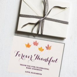 Tarjeta De Agradecimiento Maple Leaves Cae Baby Shower