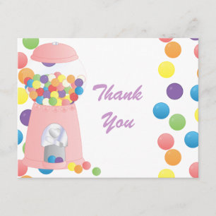 Tarjeta De Agradecimiento Máquina Gumball