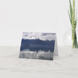 Tarjeta De Agradecimiento Mar de Alaska brumoso en tonos azules