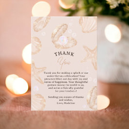 Tarjeta De Agradecimiento Mar de verano lindo océano pequeña ducha de peras