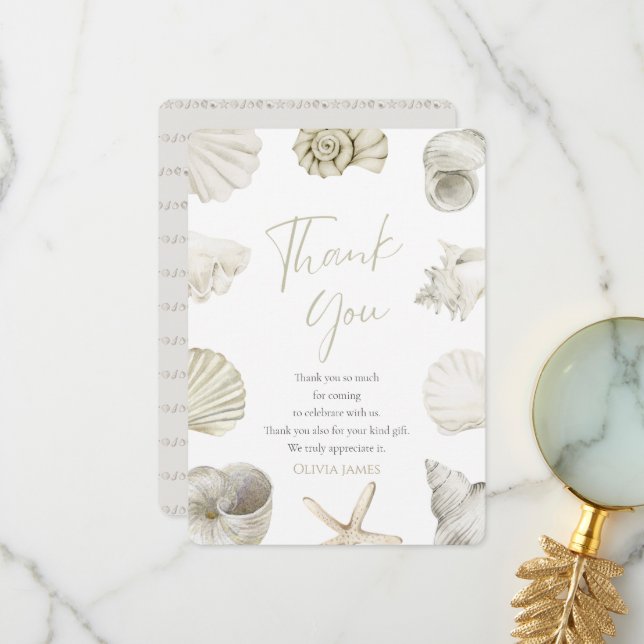 Tarjeta De Agradecimiento Mar pronto bebé ducha (Anverso/Reverso In Situ)