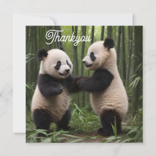 Tarjeta De Agradecimiento Maravillas caprichosas: Los bebés pandas juegan en