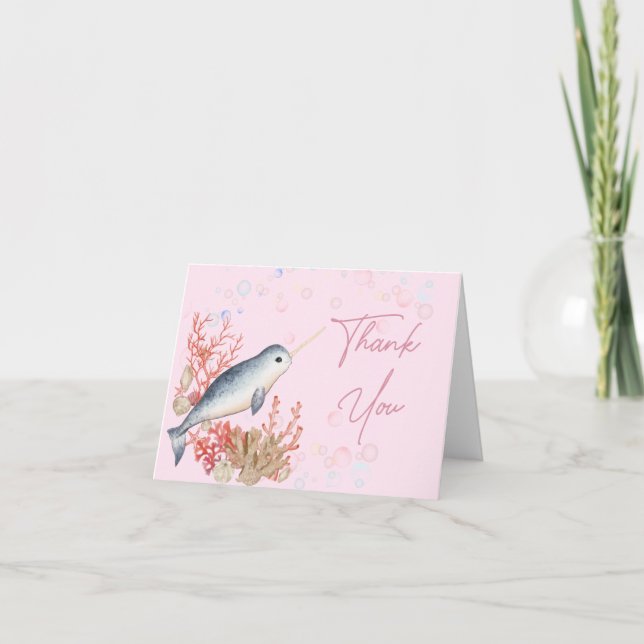 Tarjeta De Agradecimiento Maravillas de Narwhal (Anverso)