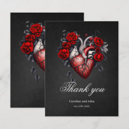 Tarjeta De Agradecimiento Maravilloso corazón victoriano gótico